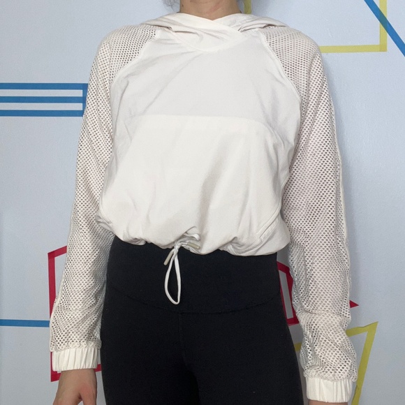 Lululemon Catch A Breeze Mesh Sleeve White Hoodie - Picture 1 of 3